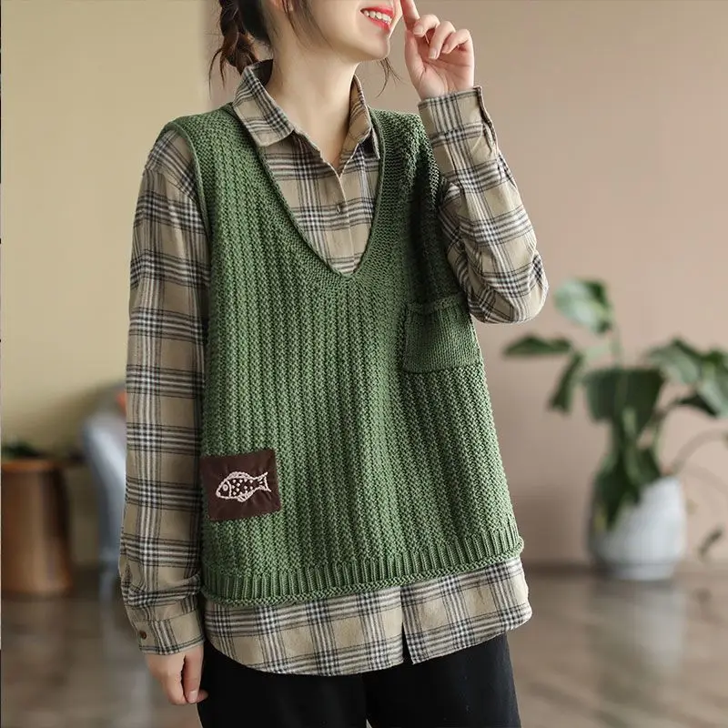 Winter Clothing Offer - 여성용 니트 조끼, 솔리드 크롭 웨이스트코트,