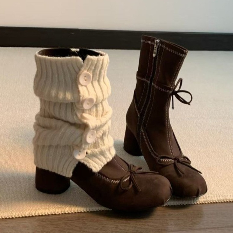 Winter Clothing Trends 2025 - 리본 하이힐 여성 부츠 신상 메리제인