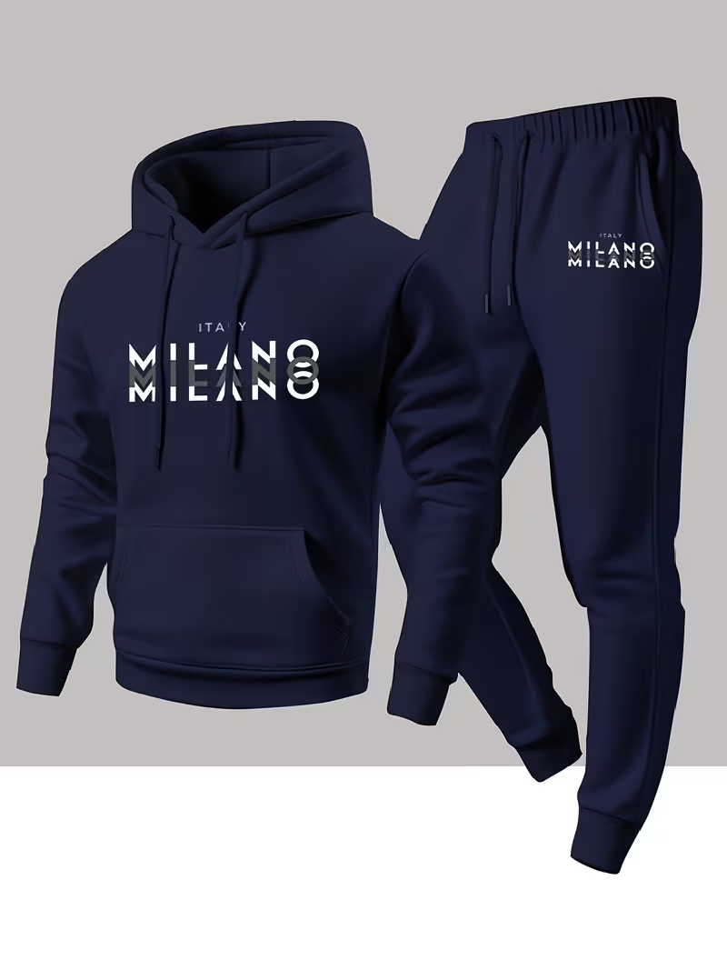 Winter Clothing Hoodie - 남성용 인기 패션 레터 프린트 세트