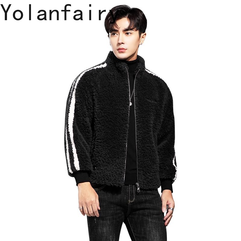 Quality Winter Clothing - YOLANFAIRY 100% 울 남성용 진짜 모피