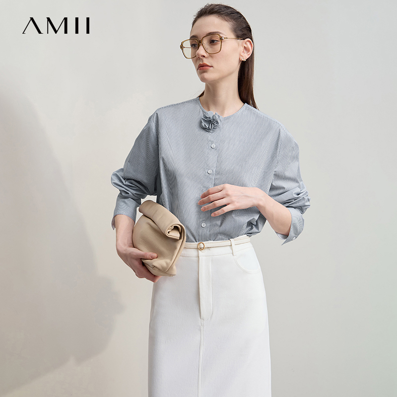 Winter Clothing Trends 2025 - AMII 여성 셔츠 2025 가을 신상품