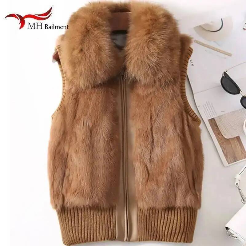 Winter Clothing Offer - 여성용 진짜 토끼 모피 코트, 천연