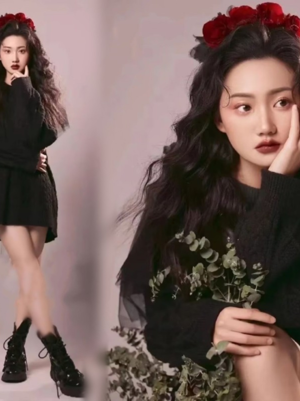 Winter Clothing Photo - 새로운 패션 블랙 스웨터 사진 스튜디오