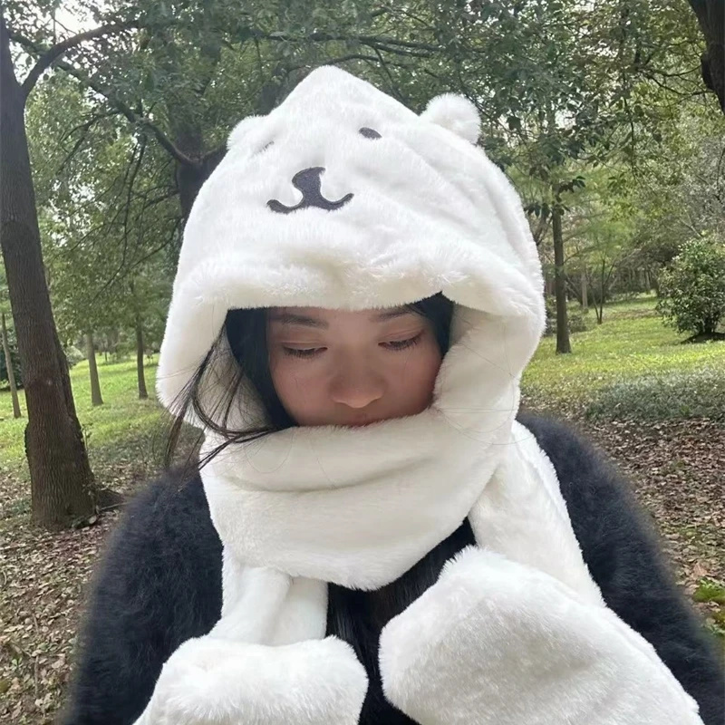 Winter Clothing Cute - 3 in 1 플러시 두꺼운 후드