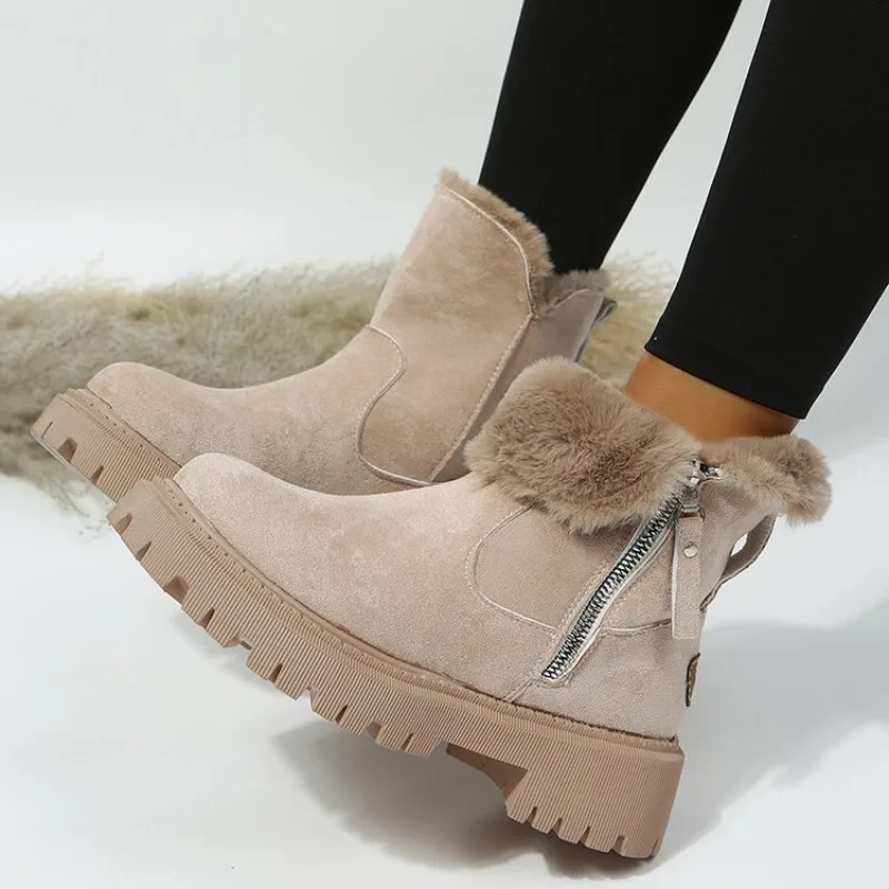 Snow Boot Fur Lined - 여성용 겨울 스노우 부츠 따뜻한 인조