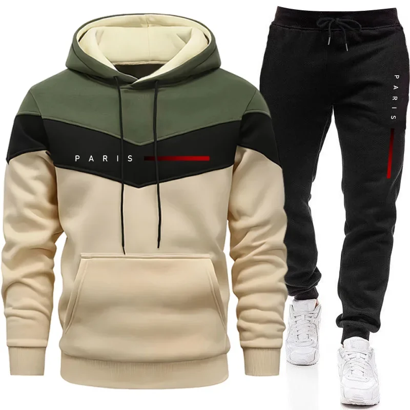 Winter Clothing Hoodie - 파리 패션 남성 후드티 세트 데일리