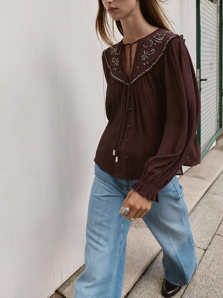 2025 겨울 신상 스윗 패셔너블 비즈 자수 캐주얼 셔 - Winter Clothing Trends 2025 리뷰 및 가격