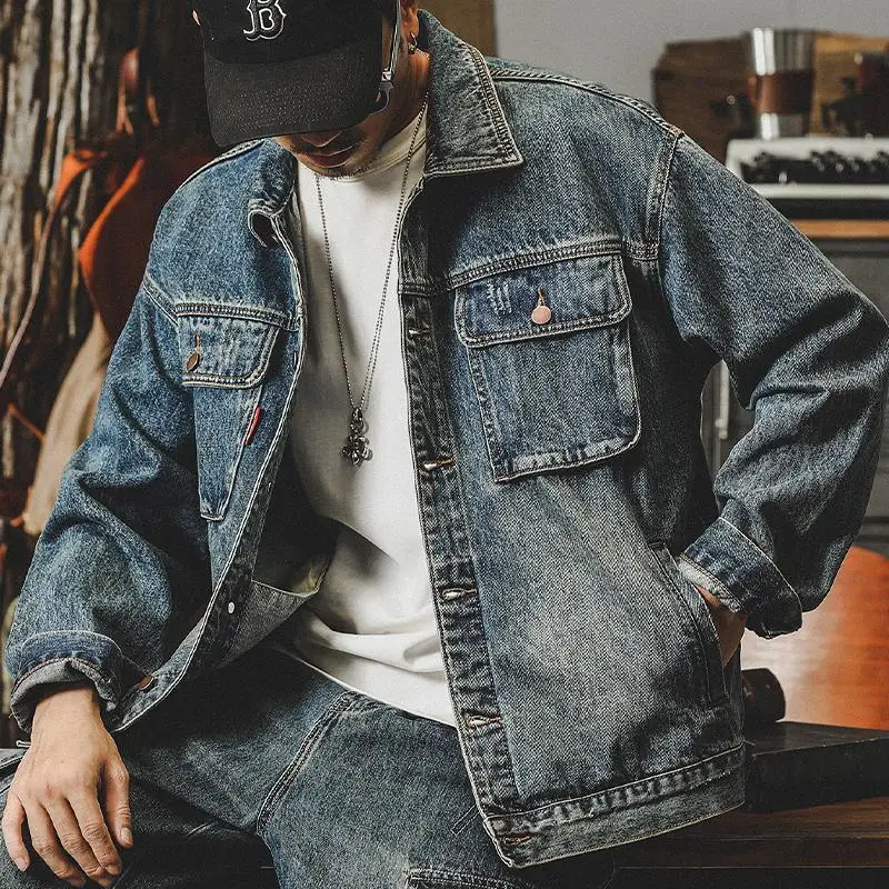 남성용 루즈 데님 재킷, 카고 카우보이 코트, 하이 퀄 - Quality Winter Clothing 리뷰 및 가격