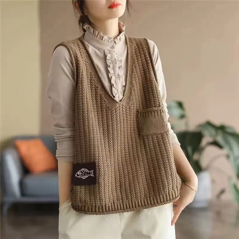 여성용 니트 조끼, 솔리드 크롭 웨이스트코트, 짧은 풀 - Winter Clothing Offer 리뷰 및 가격