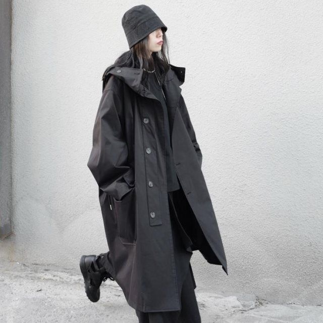 우아한 여성용 가죽 트렌치코트, 버튼이 달린 크롭형 가 - Winter Clothing Offer 리뷰 및 가격