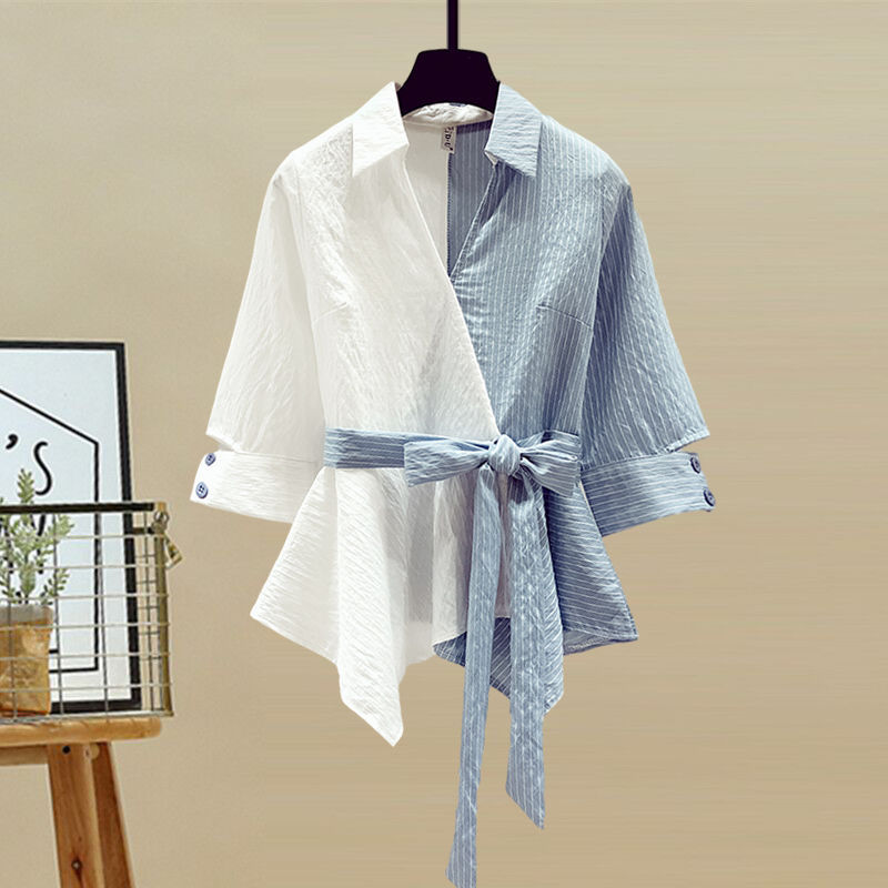 2025 여름 새로운 스티치 쉬폰 셔츠 여성 세트 우아 - Winter Clothing Sale 리뷰 및 가격