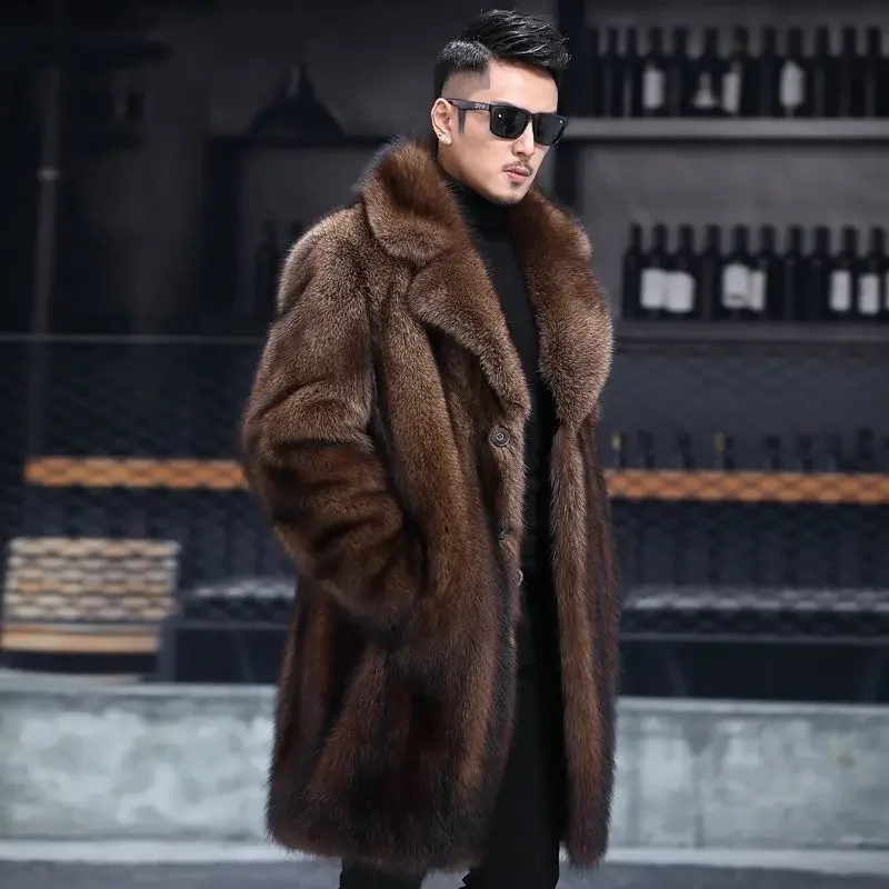 럭셔리 브랜드 남성 의류 모피 자켓 중간 길이 인조 모 - Quality Winter Clothing 리뷰 및 가격