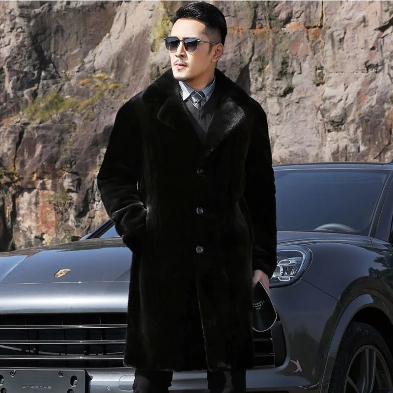 럭셔리 브랜드 남성 의류 모피 자켓 중간 길이 인조 모 - Quality Winter Clothing 리뷰 및 가격