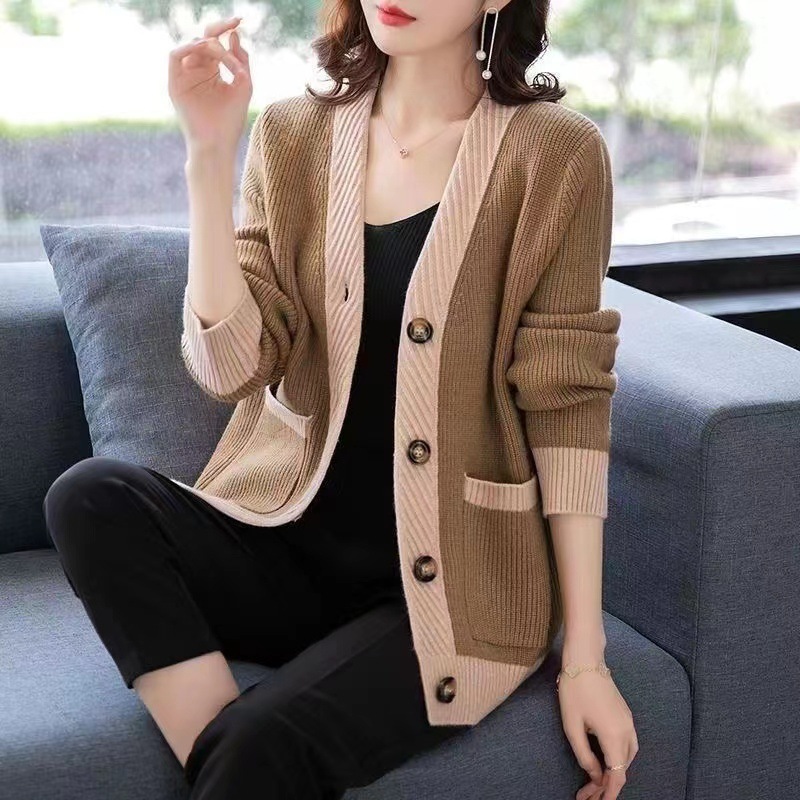 느슨한 긴 소매 카디건 여성 봄 가을 여성 스웨터 코트 - Winter Clothing Factory Outlet 리뷰 및 가격