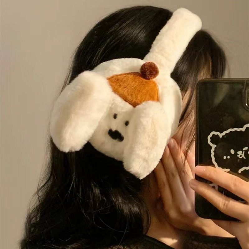 귀여운 만화 강아지 귀마개 겨울 방풍 플러시 여자 여자 - Winter Clothing Earmuffs 리뷰 및 가격