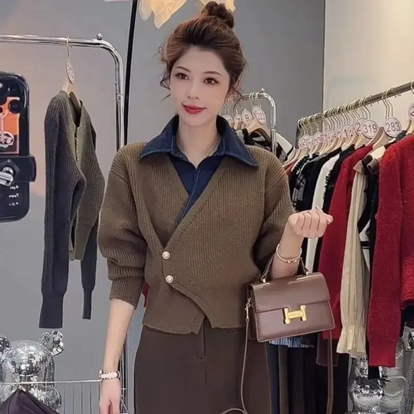 여성용 니트 폴로 셔츠, 헐렁한 통근 상의, 여성 티  - Winter Clothing Offer 리뷰 및 가격