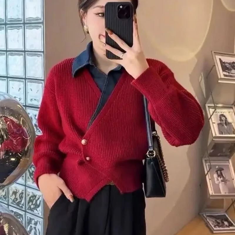 여성용 니트 폴로 셔츠, 헐렁한 통근 상의, 여성 티  - Winter Clothing Offer 리뷰 및 가격