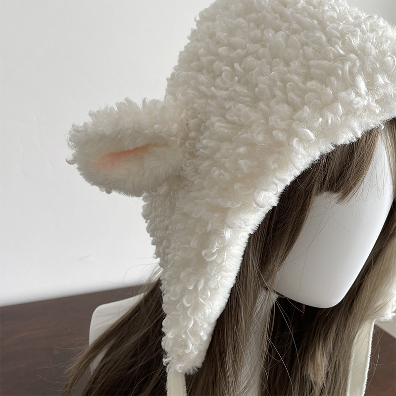 겨울 흰색 플러시 양모 따뜻한 모자 로리타 세트 여성용 - Winter Clothing Earmuffs 리뷰 및 가격