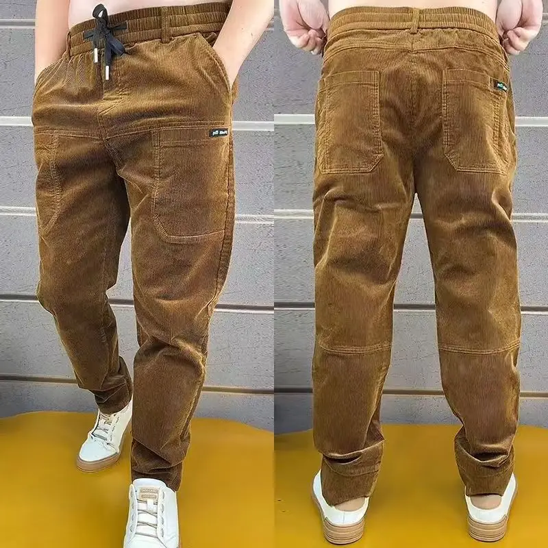 코듀로이 카고 바지 남성용, 심플하고 루즈한 미국 레트 - Winter Clothing Work 리뷰 및 가격