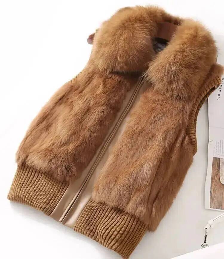 여성용 진짜 토끼 모피 코트, 천연 O넥 패션, 슬림  - Winter Clothing Offer 리뷰 및 가격