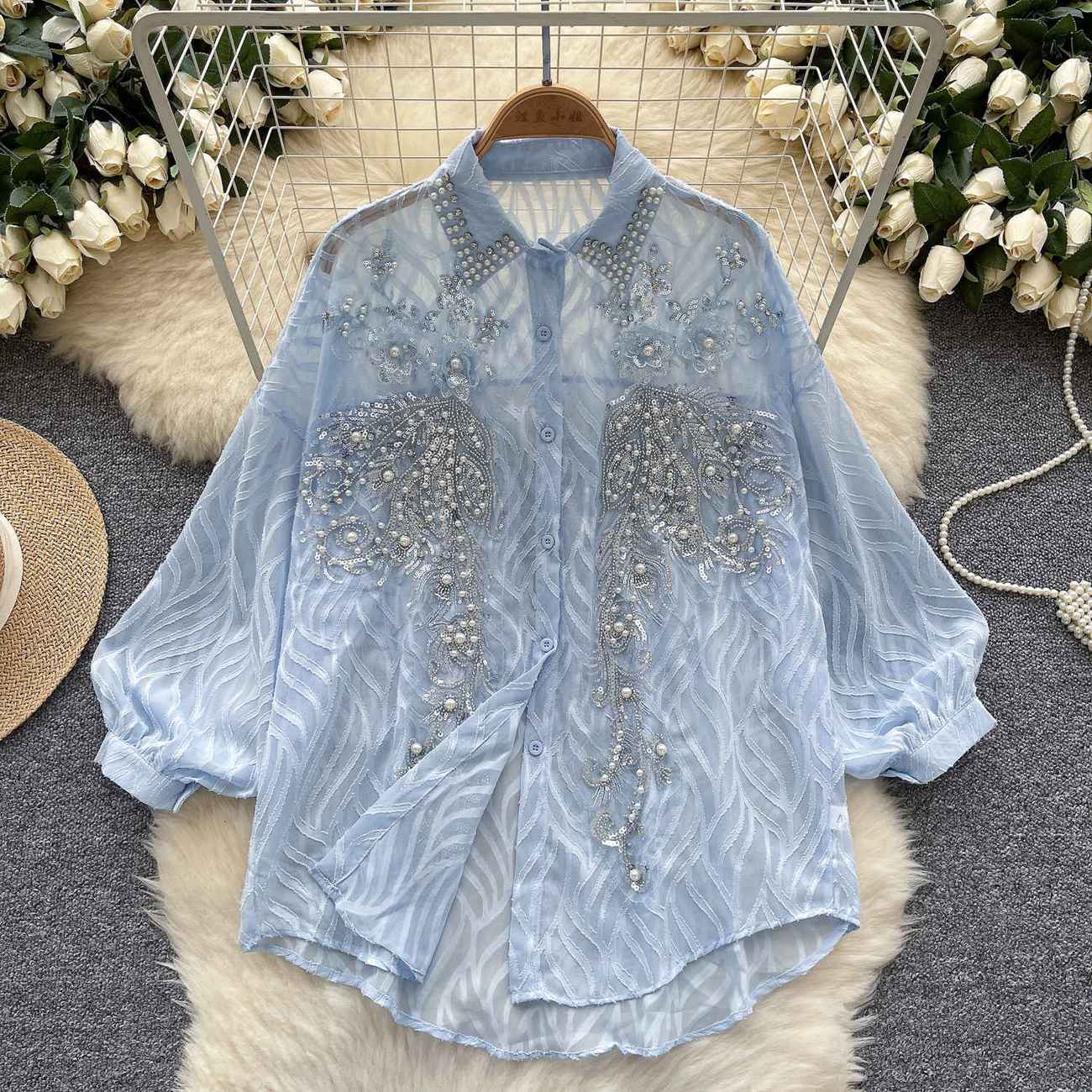 여성용 샤이니 버튼 셔츠, 긴팔 상의, 디자이너 여성복 - Quality Winter Clothing 리뷰 및 가격