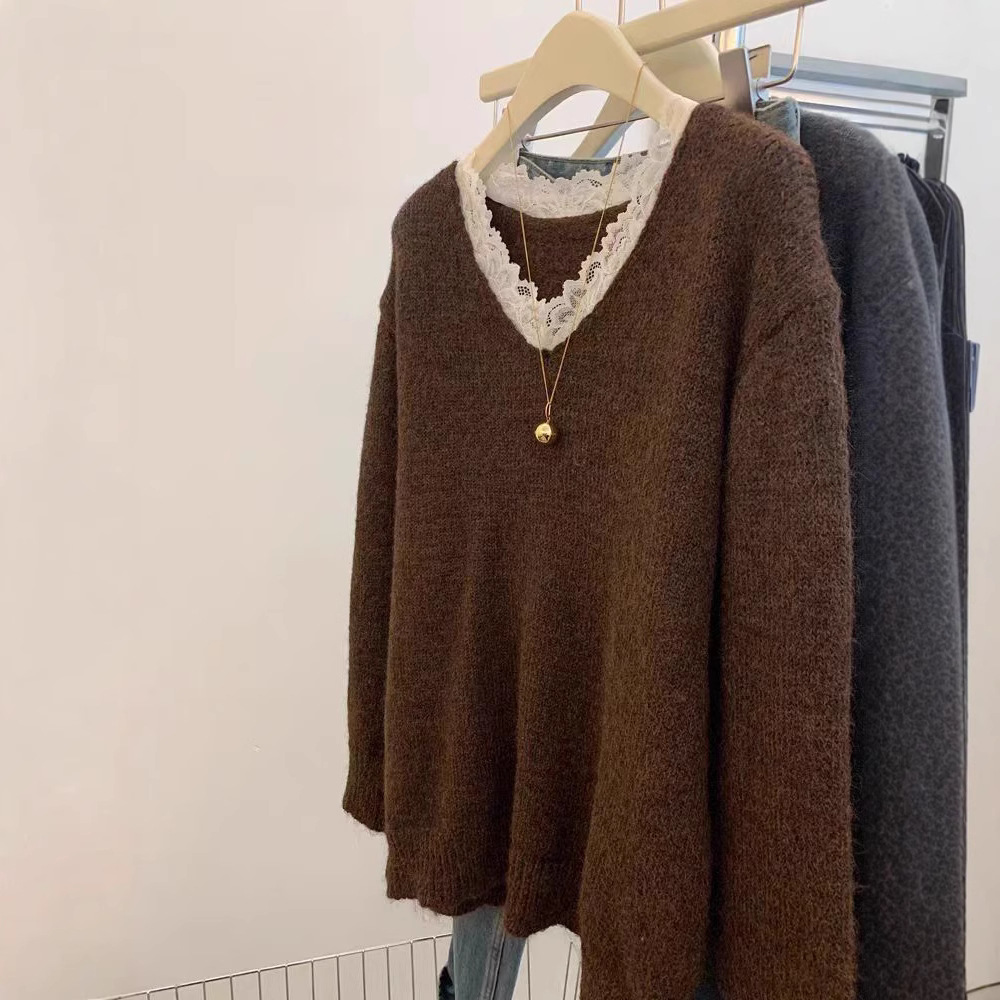 2026년 트렌디한 배색 레이스 니트 스웨터 루즈핏 만 - Winter Clothing Colors 2026 리뷰 및 가격