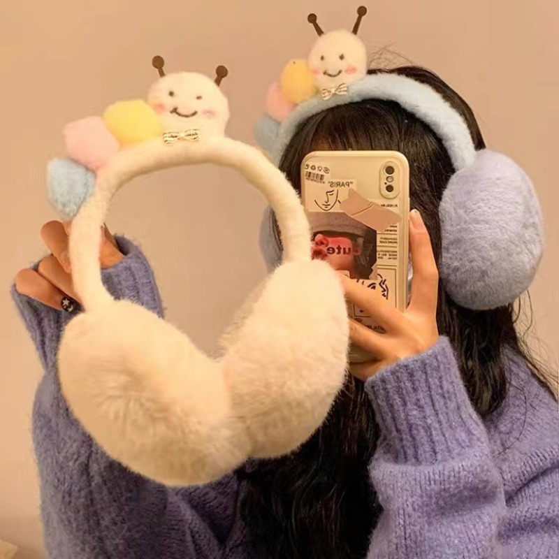 새로운 귀여운 재미 있은 플러시 애벌레 귀마개 겨울 패 - Winter Clothing Earmuffs 리뷰 및 가격