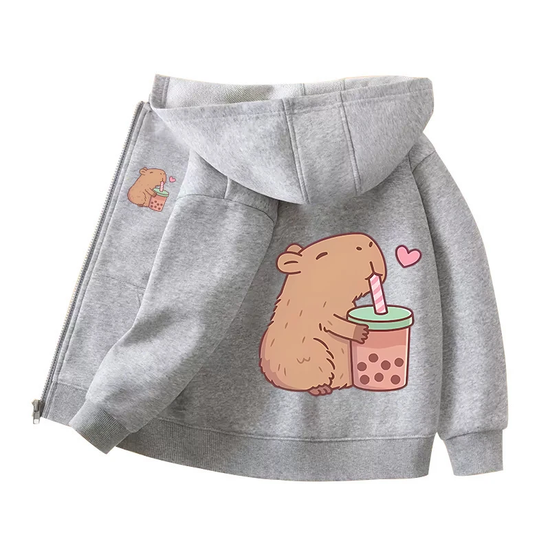 Capybara 지퍼 후드 코트, 소녀 소년 맨투맨 의 - Winter Clothing For Boys 리뷰 및 가격