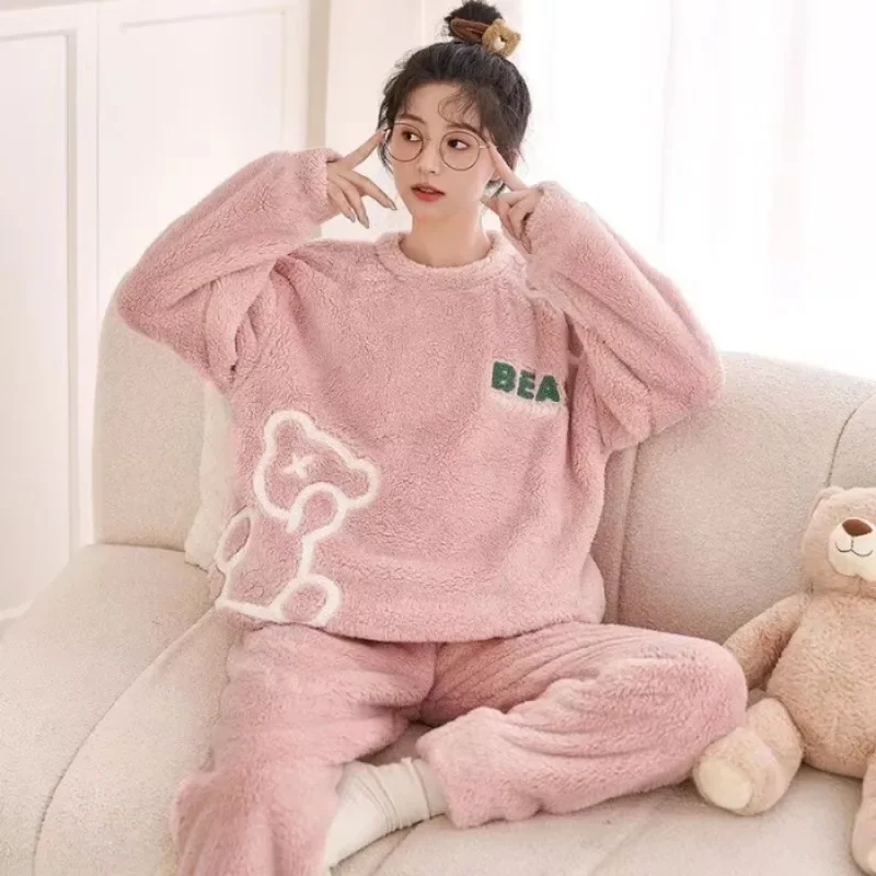 겨울을위한 따뜻한 잠옷 두꺼운 따뜻한 플란넬 잠옷 학생 - Winter Clothing Offer 리뷰 및 가격