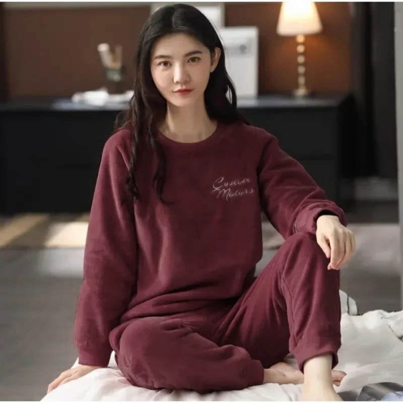 겨울을위한 따뜻한 잠옷 두꺼운 따뜻한 플란넬 잠옷 학생 - Winter Clothing Offer 리뷰 및 가격