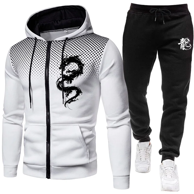 남성용 파리 드래곤 패턴 패션 프린트 세트 투피스 세트 - Winter Clothing Hoodie 리뷰 및 가격