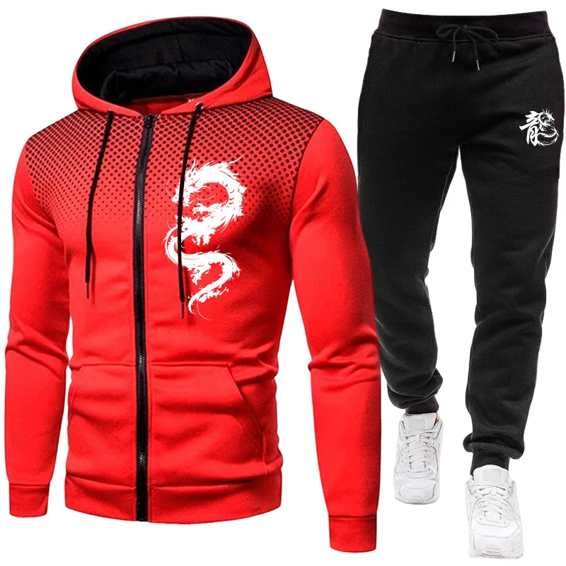 남성용 파리 드래곤 패턴 패션 프린트 세트 투피스 세트 - Winter Clothing Hoodie 리뷰 및 가격
