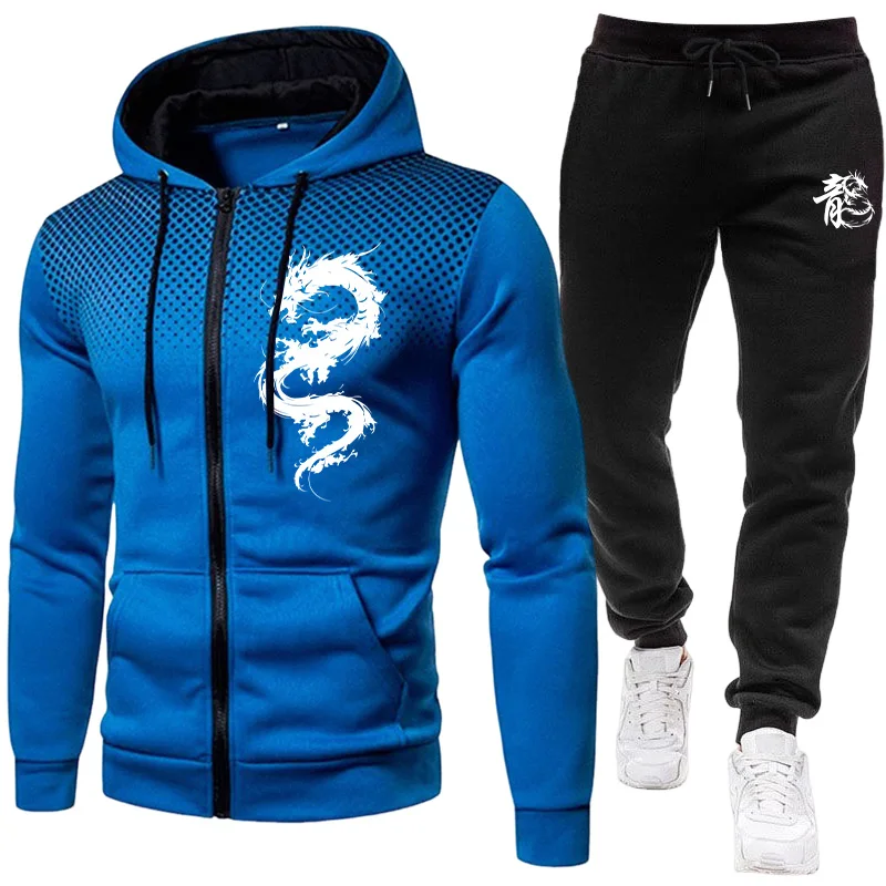 남성용 파리 드래곤 패턴 패션 프린트 세트 투피스 세트 - Winter Clothing Hoodie 리뷰 및 가격