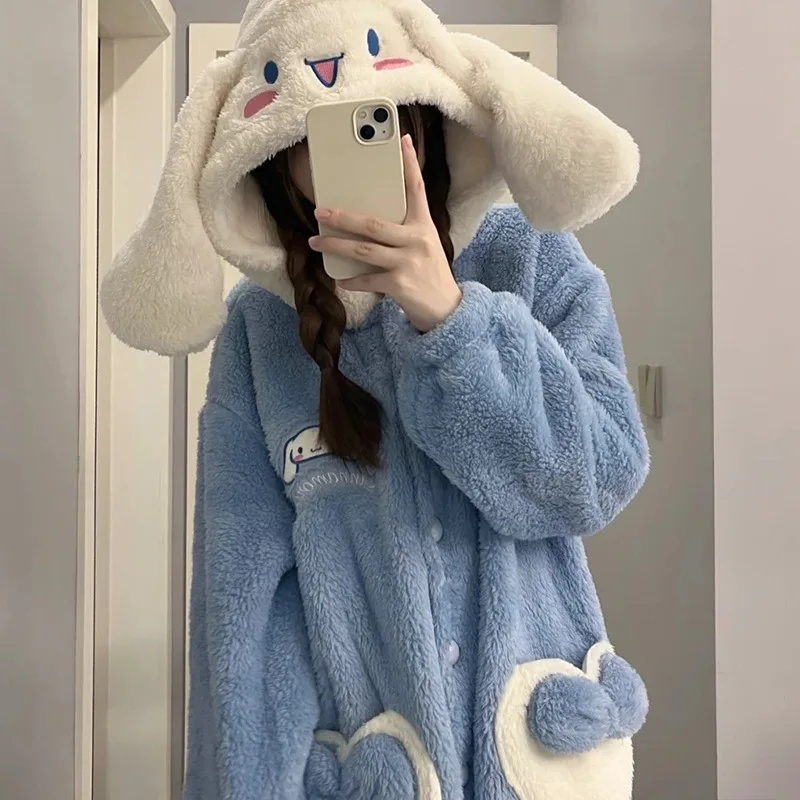 특별 할인 상품 산리오 애니메이션 소녀 플러시 잠옷 쿠 - Winter Clothing Offer 리뷰 및 가격