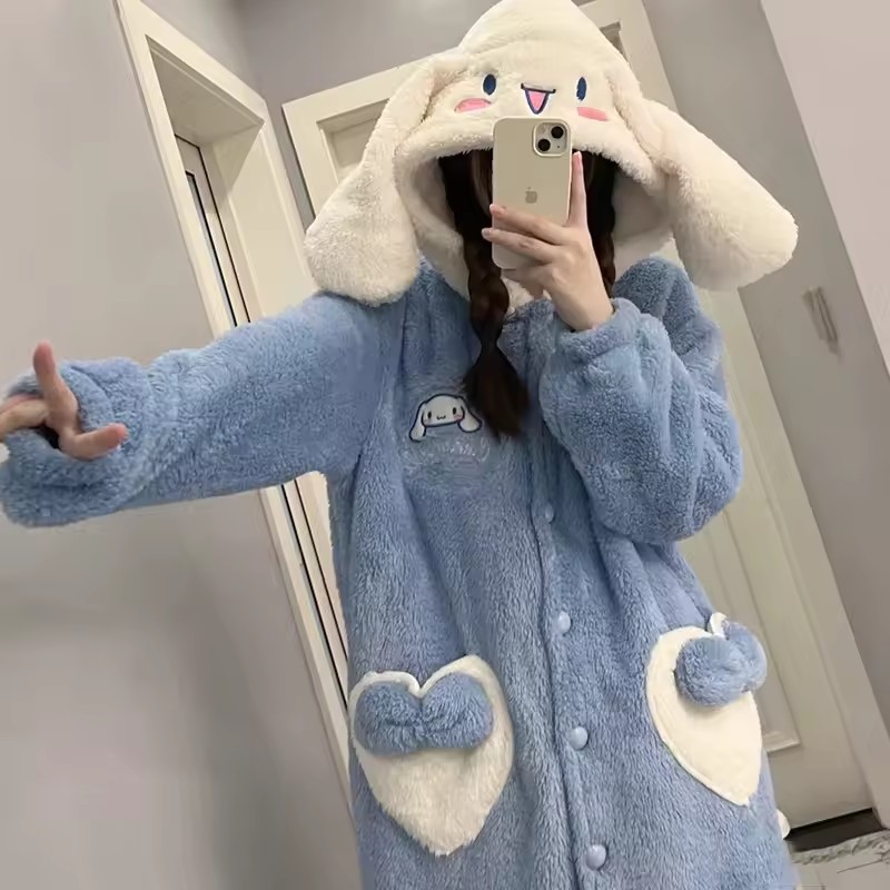 특별 할인 상품 산리오 애니메이션 소녀 플러시 잠옷 쿠 - Winter Clothing Offer 리뷰 및 가격