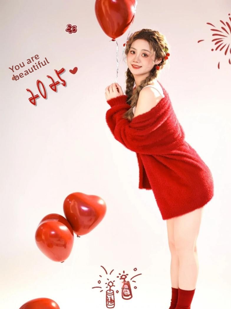 새로운 가을 겨울 빨간 스웨터 예술적 사진 스튜디오 소 - Winter Clothing Photo 리뷰 및 가격