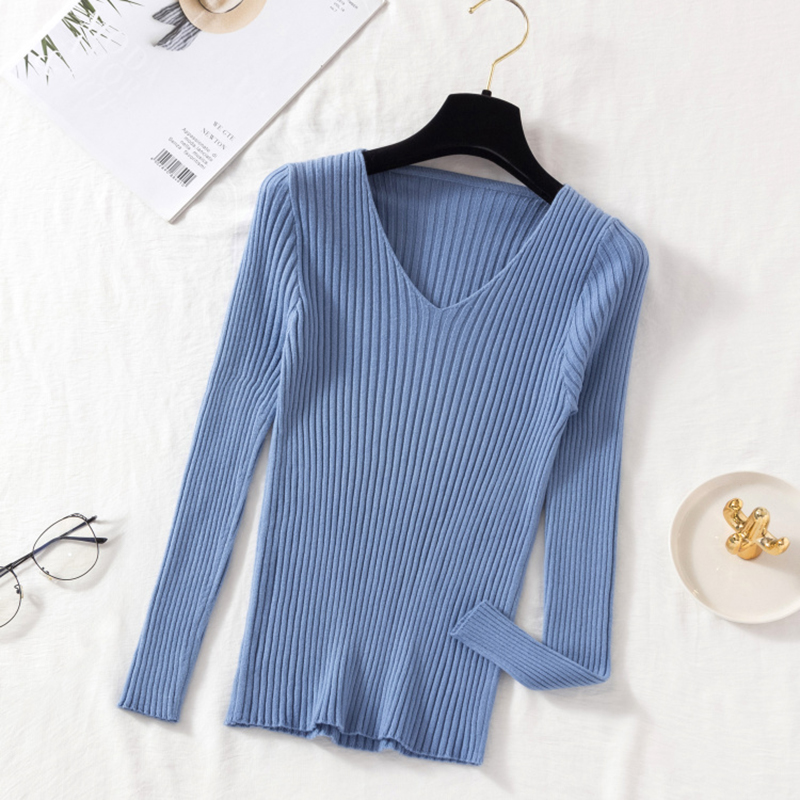 가을 겨울 여성 스웨터 캐주얼 긴 소매 니트 V 넥 풀 - Winter Clothing Factory Outlet 리뷰 및 가격