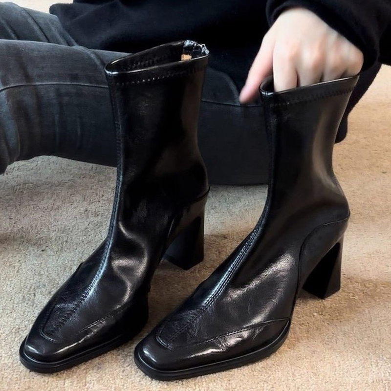 하이힐 여성용 발목 부츠 패션 청키 우아한 복고풍 디자 - Winter Clothing Trends 2025 리뷰 및 가격