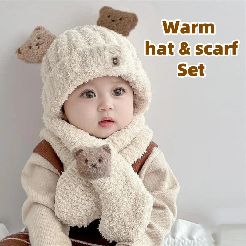 1-10PCS 소녀 소년을위한 아기 모자 스카프 겨울  - Winter Clothing For Boys 리뷰 및 가격