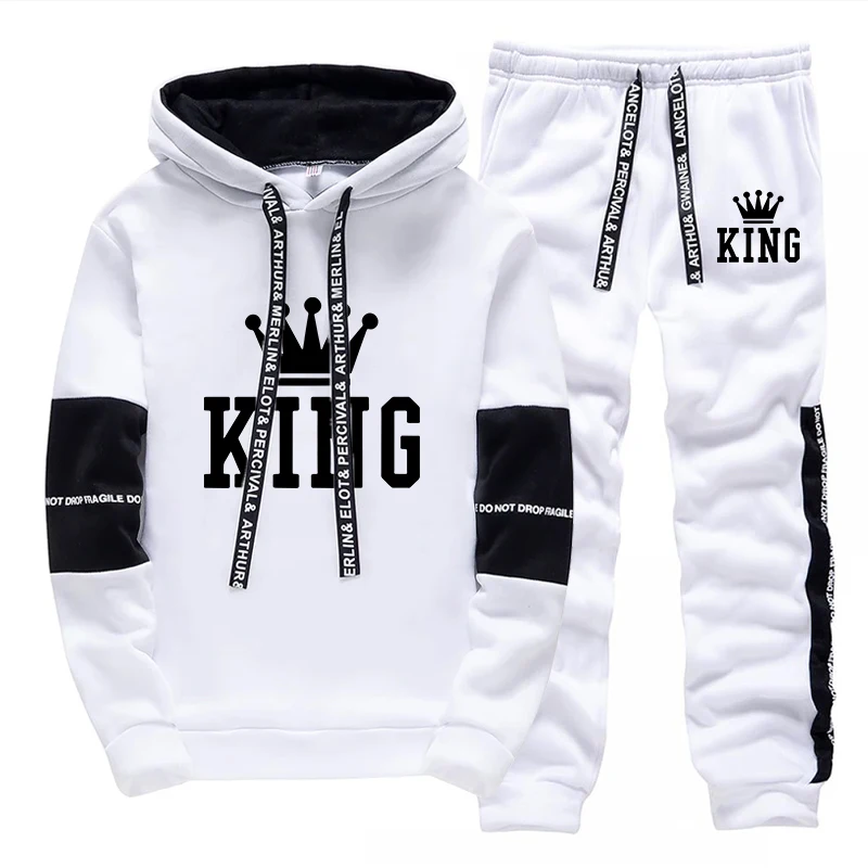 킹 프린팅 트랙슈트 남성용 캐주얼 후드 스웨트셔츠 아웃 - Winter Clothing Hoodie 리뷰 및 가격