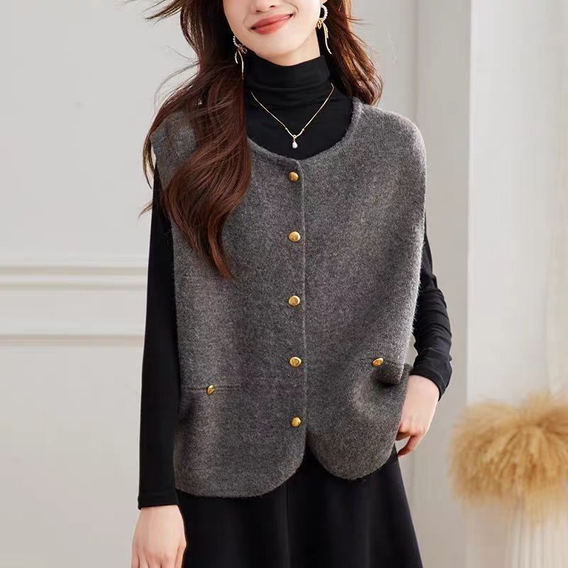 여성 니트 조끼 솔리드 패션 의류 2025 겨울 조끼  - Winter Clothing Offer 리뷰 및 가격